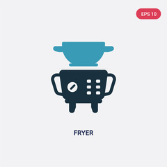 two color fryer vector icon from technology concept. isolated blue fryer vector sign symbol can be use for web, mobile and logo. eps 10