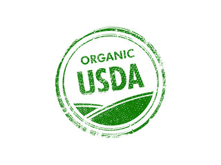 USDA organic vector stamp on white background 
