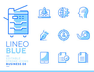 Lineo Blue - Office and Business line icons