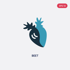 two color beet vector icon from thanksgiving concept. isolated blue beet vector sign symbol can be use for web, mobile and logo. eps 10