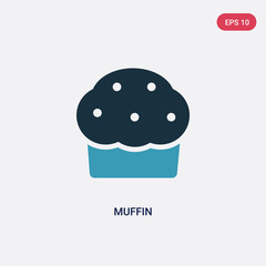 two color muffin vector icon from thanksgiving concept. isolated blue muffin vector sign symbol can be use for web, mobile and logo. eps 10
