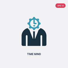 two color time mind vector icon from time management concept. isolated blue time mind vector sign symbol can be use for web, mobile and logo. eps 10