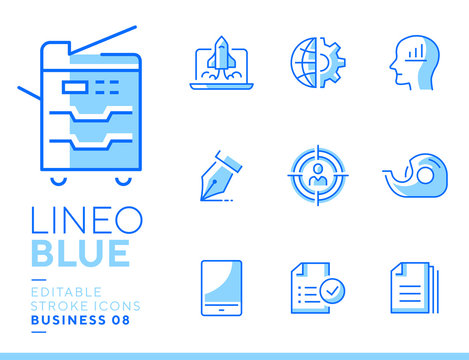 Lineo Blue - Office and Business line icons