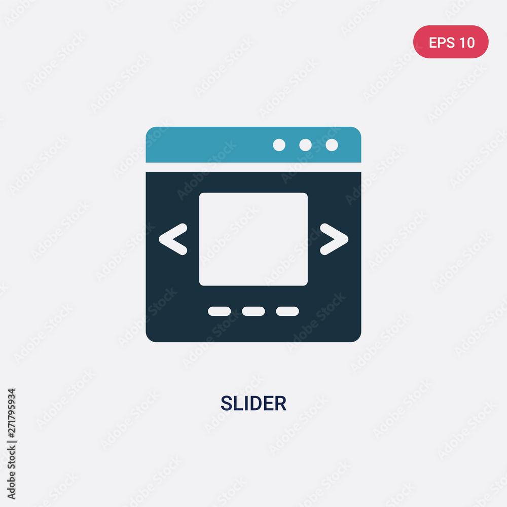 Poster two color slider vector icon from web concept. isolated blue slider vector sign symbol can be use fo