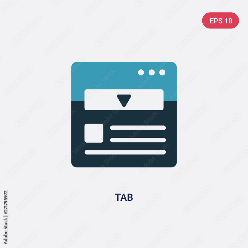 Poster two color tab vector icon from web concept. isolated blue tab vector sign symbol can be use for web,