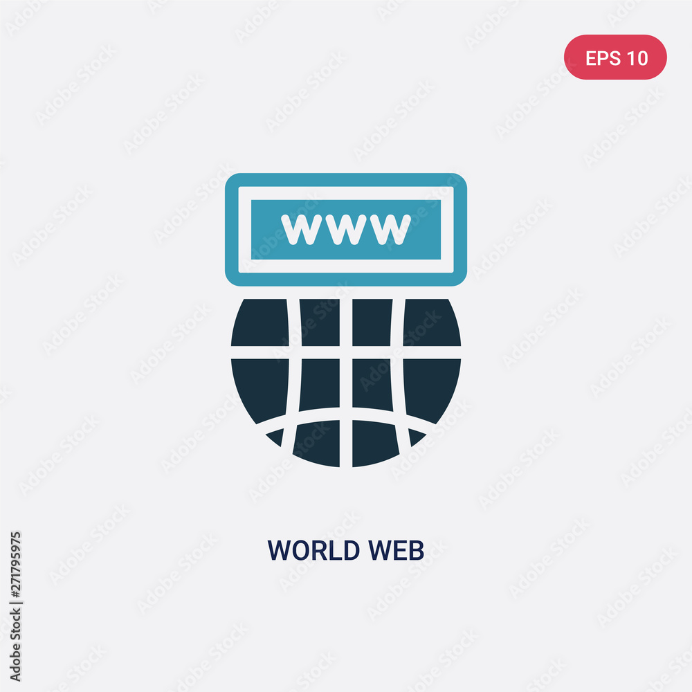Poster two color world web vector icon from web concept. isolated blue world web vector sign symbol can be 