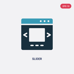 two color slider vector icon from web concept. isolated blue slider vector sign symbol can be use for web, mobile and logo. eps 10