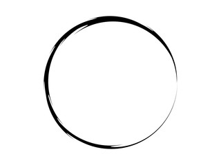 Grunge circle made of black paint.Sharp grunge black circle.Ink oval frame.
