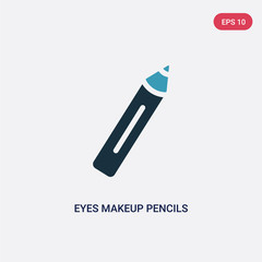 two color eyes makeup pencils vector icon from woman clothing concept. isolated blue eyes makeup pencils vector sign symbol can be use for web, mobile and logo. eps 10