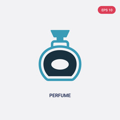 two color perfume vector icon from woman clothing concept. isolated blue perfume vector sign symbol can be use for web, mobile and logo. eps 10