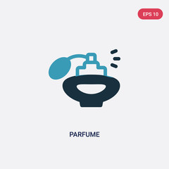 two color parfume vector icon from woman clothing concept. isolated blue parfume vector sign symbol can be use for web, mobile and logo. eps 10
