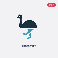 two color cassowary vector icon from animals concept. isolated blue cassowary vector sign symbol can be use for web, mobile and logo. eps 10