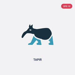 two color tapir vector icon from animals concept. isolated blue tapir vector sign symbol can be use for web, mobile and logo. eps 10