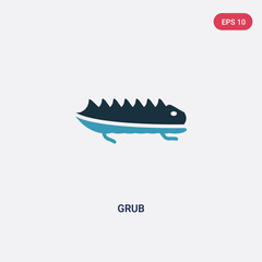 two color grub vector icon from animals concept. isolated blue grub vector sign symbol can be use for web, mobile and logo. eps 10