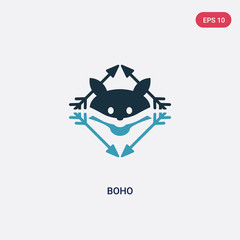 two color boho vector icon from animals concept. isolated blue boho vector sign symbol can be use for web, mobile and logo. eps 10