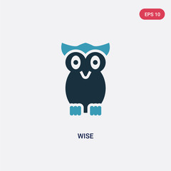 two color wise vector icon from animals concept. isolated blue wise vector sign symbol can be use for web, mobile and logo. eps 10