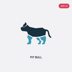 two color pit bull vector icon from animals concept. isolated blue pit bull vector sign symbol can be use for web, mobile and logo. eps 10
