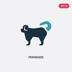 two color pekingese vector icon from animals concept. isolated blue pekingese vector sign symbol can be use for web, mobile and logo. eps 10