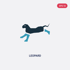 two color leopard vector icon from animals concept. isolated blue leopard vector sign symbol can be use for web, mobile and logo. eps 10
