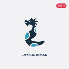 two color japanese dragon vector icon from animals concept. isolated blue japanese dragon vector sign symbol can be use for web, mobile and logo. eps 10