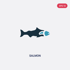 two color salmon vector icon from animals concept. isolated blue salmon vector sign symbol can be use for web, mobile and logo. eps 10