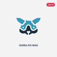 two color guinea pig heag vector icon from animals concept. isolated blue guinea pig heag vector sign symbol can be use for web, mobile and logo. eps 10