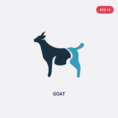 two color goat vector icon from animals concept. isolated blue goat vector sign symbol can be use for web, mobile and logo. eps 10