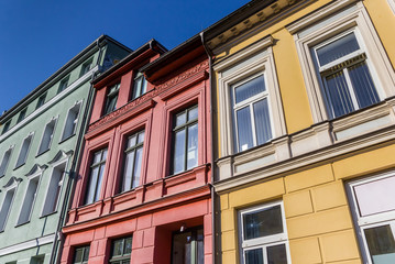 Fototapeta na wymiar Colorful houses at the Brink square of Rostock, Germany