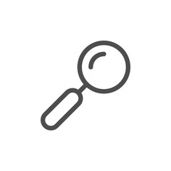 Magnifying glass, loupe or magnifier line icon