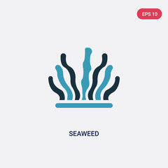 Fototapeta premium two color seaweed vector icon from animals concept. isolated blue seaweed vector sign symbol can be use for web, mobile and logo. eps 10