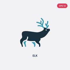 two color elk vector icon from animals concept. isolated blue elk vector sign symbol can be use for web, mobile and logo. eps 10