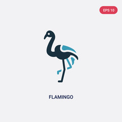 two color flamingo vector icon from animals concept. isolated blue flamingo vector sign symbol can be use for web, mobile and logo. eps 10