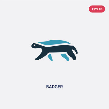 two color badger vector icon from animals concept. isolated blue badger vector sign symbol can be use for web, mobile and logo. eps 10