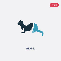 two color weasel vector icon from animals concept. isolated blue weasel vector sign symbol can be use for web, mobile and logo. eps 10