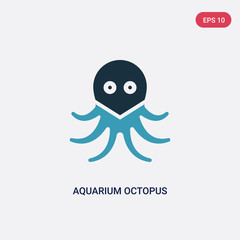 two color aquarium octopus vector icon from animals concept. isolated blue aquarium octopus vector sign symbol can be use for web, mobile and logo. eps 10