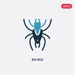 two color big bug vector icon from animals concept. isolated blue big bug vector sign symbol can be use for web, mobile and logo. eps 10