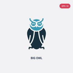 two color big owl vector icon from animals concept. isolated blue big owl vector sign symbol can be use for web, mobile and logo. eps 10