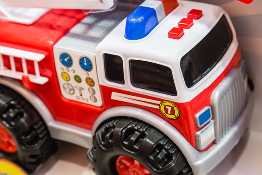 cute plastic toy truck closeup view