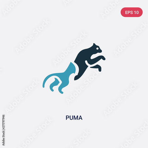 Two Color Puma Vector Icon From Animals Concept Isolated Blue Puma Vector  Sign Symbol Can Be Use For Web, Mobile And Logo Eps 10 2 Poster  |-zaurrahimov