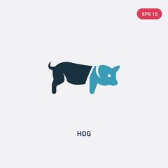 two color hog vector icon from animals concept. isolated blue hog vector sign symbol can be use for web, mobile and logo. eps 10