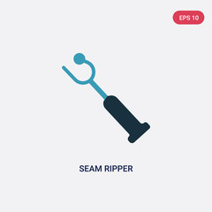 two color seam ripper vector icon from sew concept. isolated blue seam ripper vector sign symbol can be use for web, mobile and logo. eps 10