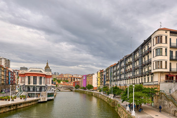 Mercado de la Rivera y Muelle Marzana, Bilbao, Biscay, Basque Country, Euskadi, Euskal Herria, Spain, Europe