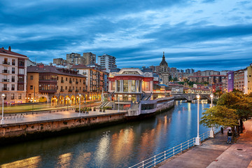 Mercado de la Rivera y Muelle Marzana, Bilbao, Biscay, Basque Country, Euskadi, Euskal Herria, Spain, Europe