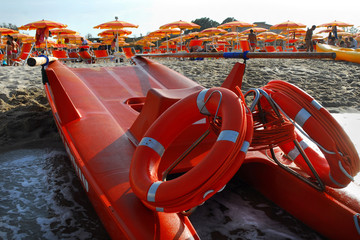 Sand beach in the Adriatic Sea in the Mediterranean southern Ita