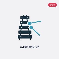 two color xylophone toy vector icon from toys concept. isolated blue xylophone toy vector sign symbol can be use for web, mobile and logo. eps 10