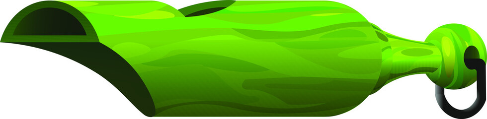 green plastic whistle