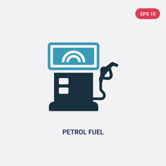 two color petrol fuel vector icon from transport concept. isolated blue petrol fuel vector sign symbol can be use for web, mobile and logo. eps 10