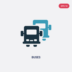 two color buses vector icon from transport concept. isolated blue buses vector sign symbol can be use for web, mobile and logo. eps 10