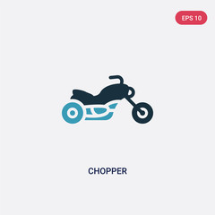 two color chopper vector icon from transport concept. isolated blue chopper vector sign symbol can be use for web, mobile and logo. eps 10