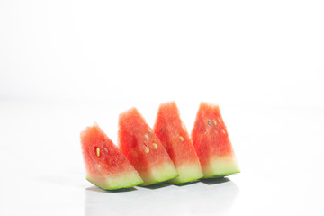 sliced fresh watermelon isolated on white background - Image